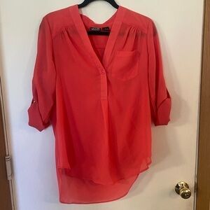 ALLOY apparel, large, salmon, high, low convertible sleeve top